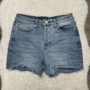 Lucky Brand High Rise Shorts Embroidered Rainbow Clover Leaf Sz 2